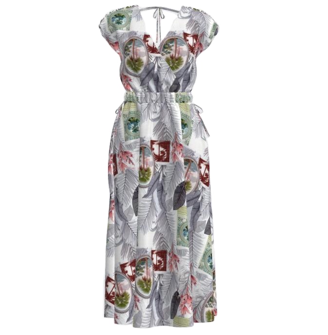 New Design SS27 Cotton Slub Rayon Viscose Flower Leaf Printed Fabric for Women Dress