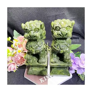 Wholesale Natural Crystal Craft Healing Stones Xiu Jade Lion Carving Craft For Decoration
