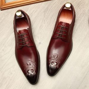 Nouvelles chaussures habillées pour hommes en cuir véritable, fabriquées à la main, haut de gamme, adaptées aux affaires, aux mariages et aux fêtes. - Product Image 4