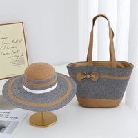 Ensemble Sac à Bandoulière et Chapeau de Paille Tendance pour Femme – Nouveauté Grossiste Usine – Chapeaux de Plage à Large Bord et Sac à Main pour Vacances d'Été – Collection Designer