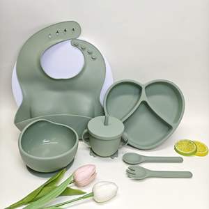 Set di Stoviglie in Silicone per Bambini dal Design Classico, Include Piatto, Ciotola, Cucchiaio, Forchetta e Tazza con Beccuccio per l'Alimentazione del Bambino - Product Image 3