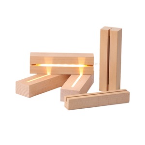 Luz LED Luz de madera salada Base de madera nocturna Base luminosa de madera rectangular Adornos Base acrílica Ranura convencional - Product Image 4