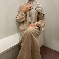 Robe islamique de haute qualité EID, nouvelle mode, abaya de Dubaï, robe musulmane pour femmes, abaya en lin sur mesure