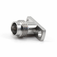 Conector Coaxial RF Hembra de 2.4mm DC-50GHz para Montaje en Panel con Brida de 2 Orificios, Conexión a Cristal Sellado de 50 Ohmios