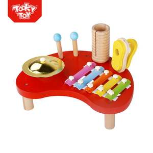 חינוך מיניאטורי כלי נגינה מעץ כלי תוף צעצוע טובה - Product Image 1