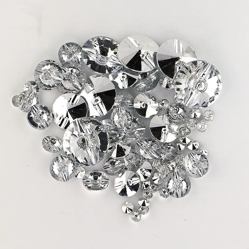 Botón pequeño de cristal redondo para decoración de camisa, botón de cristal redondo para decoración de vestido, 10mm, 12mm, 14mm, pequeño botón decorativo de diamantes de imitación para prendas de vestir