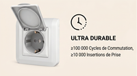 Prise murale standard européenne 82 mm, unipolaire, 10A/16A, en matériau PC, certifiée CE RoHS, 250V, garantie de 2 ans