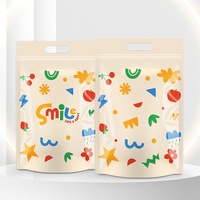Sacs d'emballage autoportants refermables en PET+PE motif flocon de neige, design dessin animé, pour pâtisseries, snacks, bonbons, chips de pommes de terre, chewing-gum