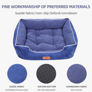 Hundes ofa Hot Sale Luxus Hunde bett Soft Warm Long Plüsch Square Kennel Hunde bett - Product Image 2