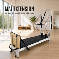 Machine de Pilates Reformer Professionnelle Haut de Gamme avec Plateforme à Ressorts et Système de Poulies à Cordon Réglable Marque QT pour Studio de Pilates
