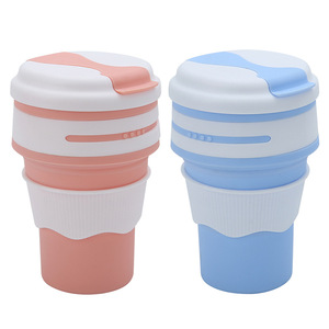 Silicone Folding Coffee Cup Portable Compact Retractable Heat Resistant Travel Use - Product Image 1