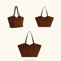 Sac fourre-tout pour femme en faux daim de couleur unie, grande capacité, fermeture magnétique, pour tenues formelles et décontractées, collection Automne 2025 – Commande en gros