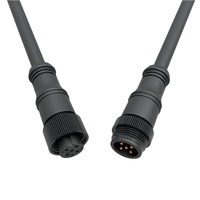 Rangkaian Kabel Konektor Bundar Tahan Air IP67, Kabel Harness Colokan Jantan & Betina 2/3/4/5 Pin untuk Penerangan LED Luar Ruangan