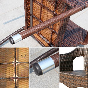 Commercio all'ingrosso in magazzino scontato in vimini rattan ristorante esterno tavolo <span class=keywords><strong>da</strong></span> pranzo <span class=keywords><strong>e</strong></span> sedia PE rattan set di mobili <span class=keywords><strong>da</strong></span> caffè - Product Image 4
