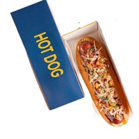 Conteneurs en papier pour corn-dogs, blancs, jetables, pour hot-dogs, hamburgers, frites, en gros, pour la restauration rapide, les plats à emporter