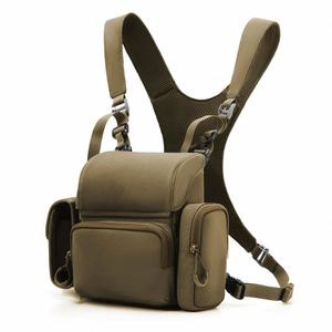 Sac de poitrine robuste pour jumelles, imperméable, avec fermeture éclair, motif lettres, pour la chasse et la randonnée, avec poche pour télémètre - Product Image 1