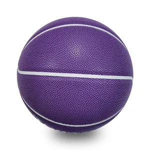 Custom White Logo Printed Basketball Ball PU Rubber PVC Material For Training And Entertainment For Children And Adults