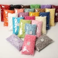 Vente en gros usine de matériau de remplissage pour boîtes cadeaux en bandes de papier raphia déchiqueté enduit d'amidon, multi-numéros, recyclable, en vrac