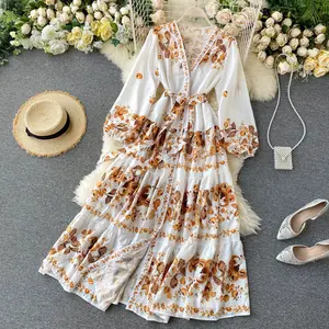 2022 New Arrival Summer Dresses Women Casual Elegant Classic Fit And Flare Midi Dress