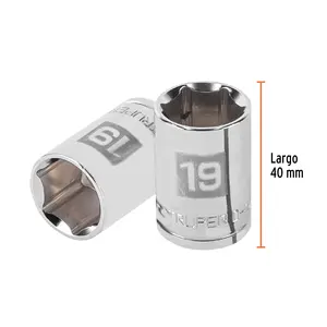 Juego de Llaves de Tubo de 6 Puntas, 19 mm, Accionamiento de 1/2'', Marca TRUPER - Product Image 3