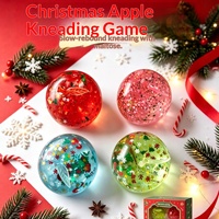 Ensemble de jouets anti-stress en caoutchouc transparent scintillant en forme de pomme de Noël, cadeau