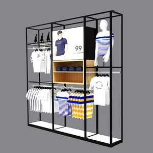 Kleding Winkel Interieur Retail Display Kledingrek Mannen Kleding Display Fittings