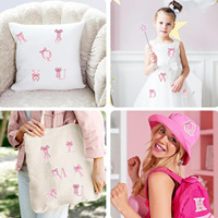 Nouvelles Écussons Thermocollants en Feutre Non Tissé PVC Écologique Série Rose avec Perles et Broderies de Lettres pour Décoration de Vêtements et Sacs à Dos