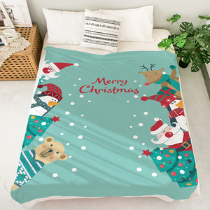 Christmas Santa Christmas Tree Snowman Flannel <b>Blanket</b> Throw <b>Blanket</b> Nap <b>Blanket</b> Xmas Gift Holiday Decor Fade Resistant - Product Image 3