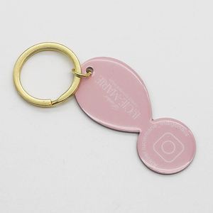 Porte-clés jeton de chariot de courses en métal personnalisé en résine époxy - Product Image 4