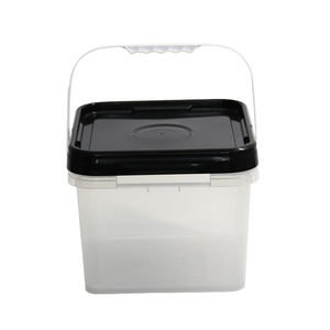 Customized packaging barrel Transparent storage <b>bucket</b> High-quality PP material With a <b>lid</b> 4L plastic <b>bucket</b> with handle - Product Image 3