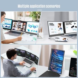 Siêu mỏng 14inch màn hình di động được xây dựng trong loa & ba có thể điều chỉnh cơ sở khung giá cho máy tính xách tay đa màn hình - Product Image 3