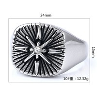 Bague pour homme en acier inoxydable personnalisée, style nordique, boussole, croix viking, vintage, best-seller 2026