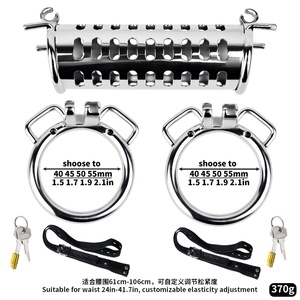 Dispositivo de Castidad Masculina FRRK con Doble Bloqueo CB, Jaula Metálica para Pene, Jaula para Pene con Correa, Bloqueo para Pene, Juguetes Sexuales BDSM para Hombres - Product Image 3