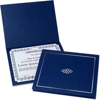 S&L Carpetas para Certificados de Papel Azul Plateado, Paquete de 25 Unidades, Cubierta de Lino, Papel de 80 lb, Esquinas Plegables Troqueladas, para Premios Empresariales y Uso en Oficina