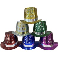 Chapeau de papier SOLPOP personnalisé imprimé pour le Nouvel An, chapeau magique en papier métallisé coloré style Lincoln pour fête et déguisement