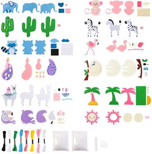Kit da cucito <span class=keywords><strong>Coola</strong></span> Set di arti e mestieri per bambini Kit di attività fai-da-te regali giocattoli divertenti ed educativi Pre perforati 12 animali tropicali - Product Image 3