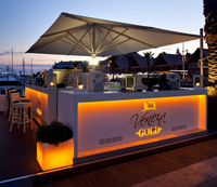 Personnalisation lueur lumineuse lumière fixe mobile réception de mariage événement comptoir de bar Bar à cocktails portable comptoir de bar extérieur