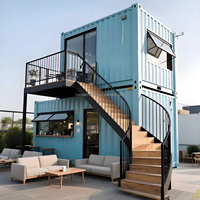 Maison préfabriquée de luxe à 2 étages en conteneurs, maison modulaire personnalisée en 3D, structure en acier imperméable et ignifuge pour complexe hôtelier, 2 à 4 chambres