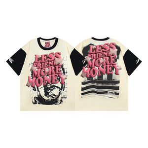 Camiseta Holgada de Manga Corta de Algodón Puro de Alta Calidad con Estampado Hip-Hop de la Marca Hellsta, Estilo Europeo Americano de Moda - Product Image 4