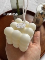 Bougie en cire de soja parfumée Bubble Cube, forme géométrique 3D, aromathérapie, écologique, faite à la main, décoration d'intérieur, mariage, anniversaire, Diwali