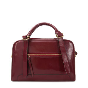 <span class=keywords><strong>Borsa</strong></span> Tote da <span class=keywords><strong>donna</strong></span> Vintage in pelle cucita <span class=keywords><strong>bordeaux</strong></span> Premium in pelle cerata con Logo personalizzato in metallo - Product Image 4