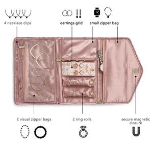 Sac de rangement à bijoux pliable en velours résistant à l'eau léger et personnalisé pour femme - Product Image 6