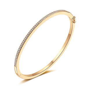 Gelang Kristal Anak Perempuan, Perhiasan Gelang Terbuka Berlapis Emas <span class=keywords><strong>18K</strong></span> Modis Kualitas Tinggi - Product Image 1