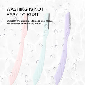 Moda colorido 3 uds/tarjeta de blíster seguridad ojo ceja recortadora de cejas juego de maquinilla de afeitar mejor Manual Mini recortadora de <span class=keywords><strong>pelo</strong></span> de cejas - Product Image 5