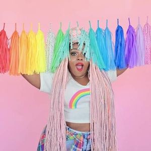 Colorful Backdrop Banner Balloons Tails Paper Foil Tassel Garland Wedding Birthday Graduation Thanksgiving Decor Party Supplies - Product Image 4