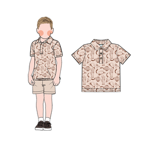 Polo en coton biologique pour petite fille, col montant, col rabattu, design personnalisé gratuit, Db-2-1 - Product Image 1