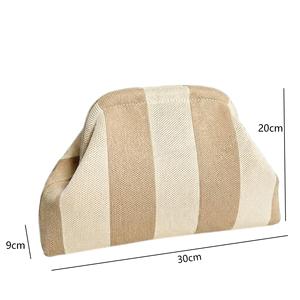 Nouvelle Pochette Cosmétique Décontractée en Tricot Rayé pour Femme avec Logo Personnalisé, Sac à Main Nuage Tissé à Clip Ouvert, Pochette Décontractée - Product Image 4