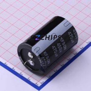 Condensador Electrolítico de Aluminio de Montaje a Presión KN471M45035*50A, Componente de Orificio Pasante (THT), D35xL50mm 470uF 20% 450V 35mm - Product Image 1