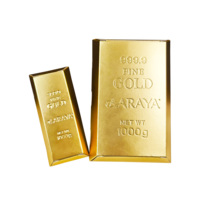 Boîte cadeau de luxe en forme de lingot d'or avec estampage à chaud pour chocolats, bonbons et emballages alimentaires de luxe