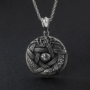 Pentagramme Pentacle Wiccan Collier-Pendentif satanique étoile en acier inoxydable <span class=keywords><strong>Sceau</strong></span> traditionnel de <span class=keywords><strong>Salomon</strong></span> Eliphas Levi's - Product Image 4